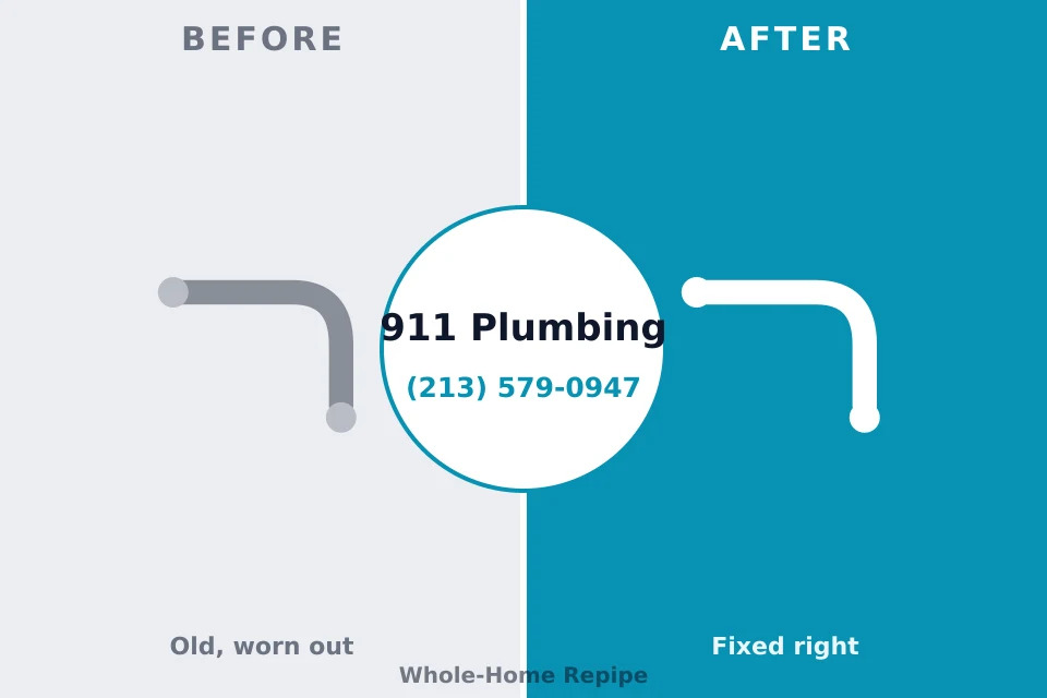 Before and after: plumbing company Thompsonville, CT